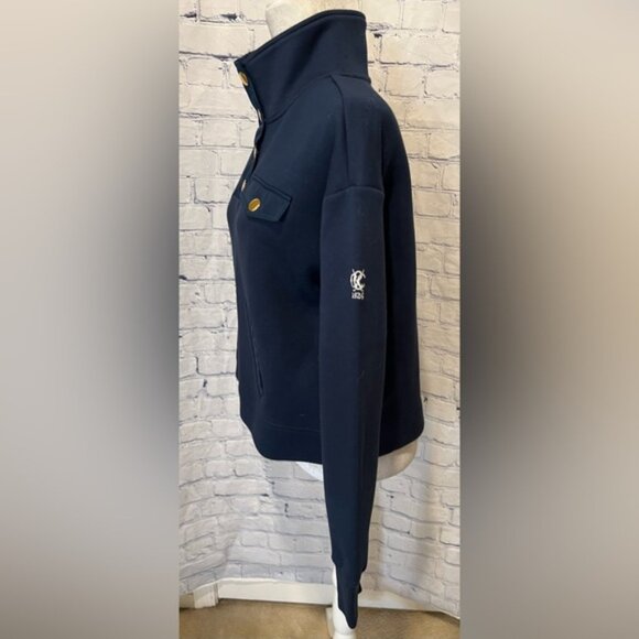 Tukernuck TNUCK SPORT Blue Snap Neck Bailey Pullover medium $128 - Picture 4 of 9